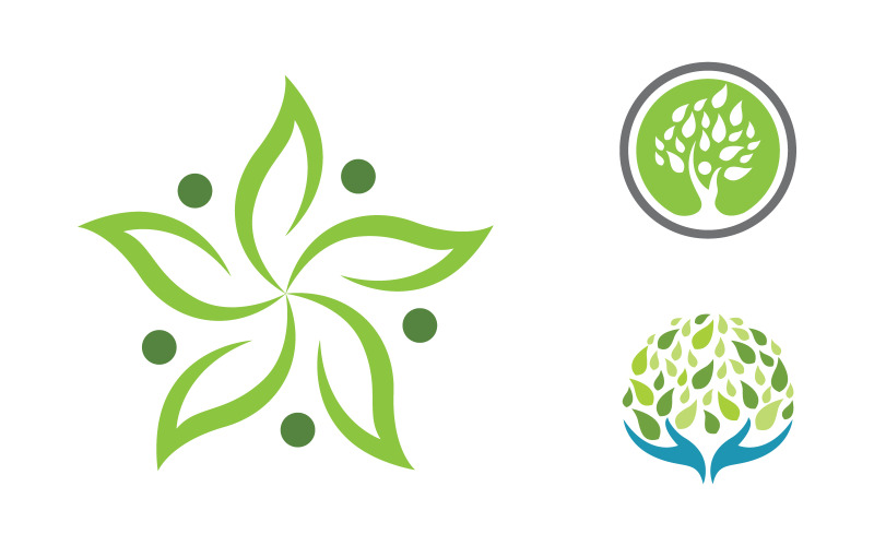 Groene boom blad ecologie natuur element vector ontwerp v.51