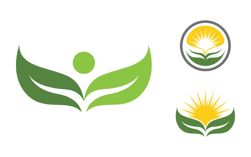 Groene boom blad ecologie natuur element vector ontwerp v.55