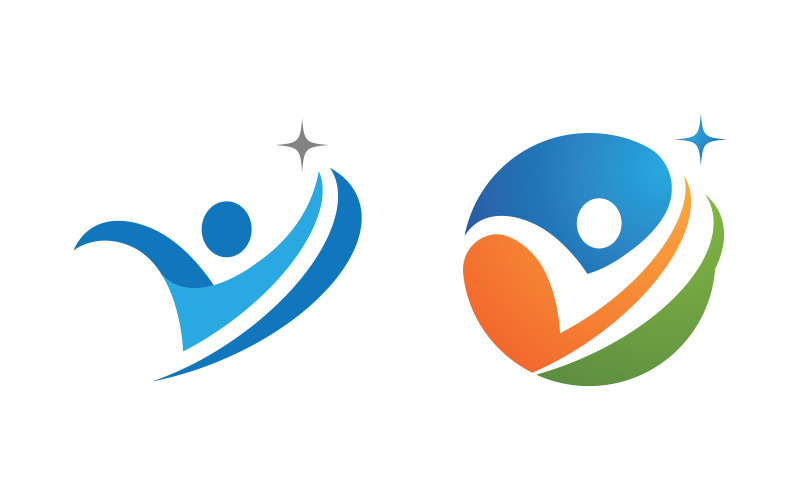 Hälsosamt liv Mänsklig karaktär logotyp tecken illustration v.129