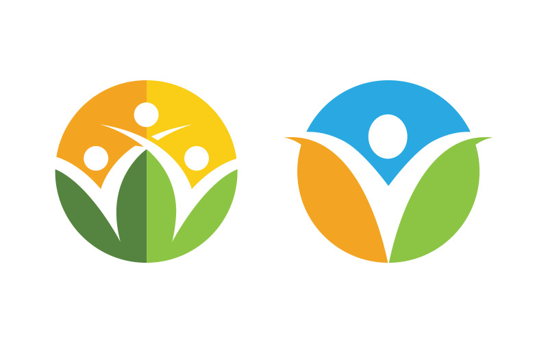 Ilustração de logotipo de personagem humano de vida saudável v.126