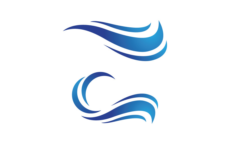 Illustrazione del logo vettoriale liquido dell'onda d'acqua V1.51