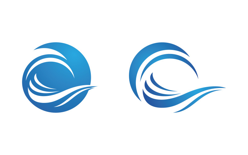 Illustrazione del logo vettoriale liquido dell'onda d'acqua V1.59