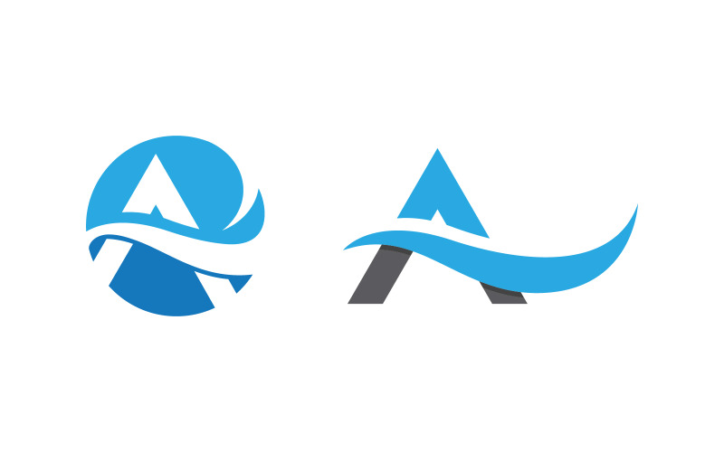 Illustrazione del logo vettoriale liquido dell'onda d'acqua V1.64