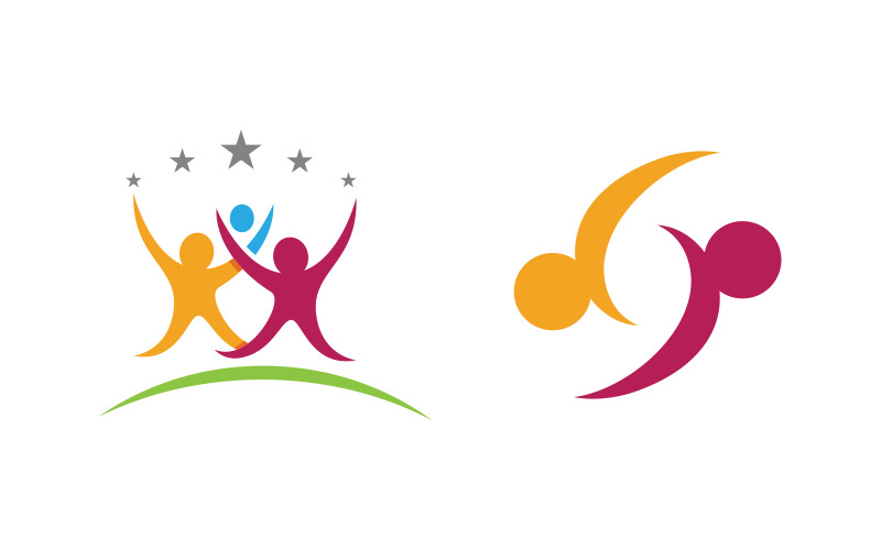 People group care community nätverk och social logotyp design v.163