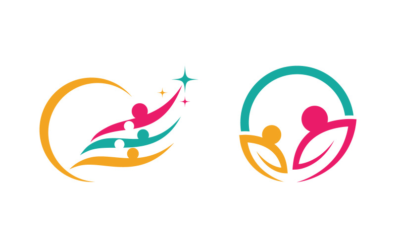 People group care community nätverk och social logotyp design v.172