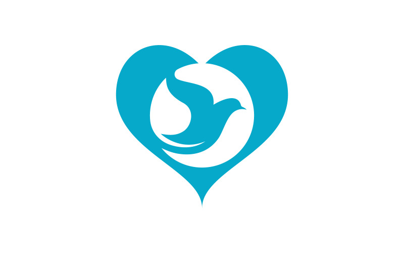 Illustration vectorielle de conception de logo d'icône d'oiseau colombe v.4
