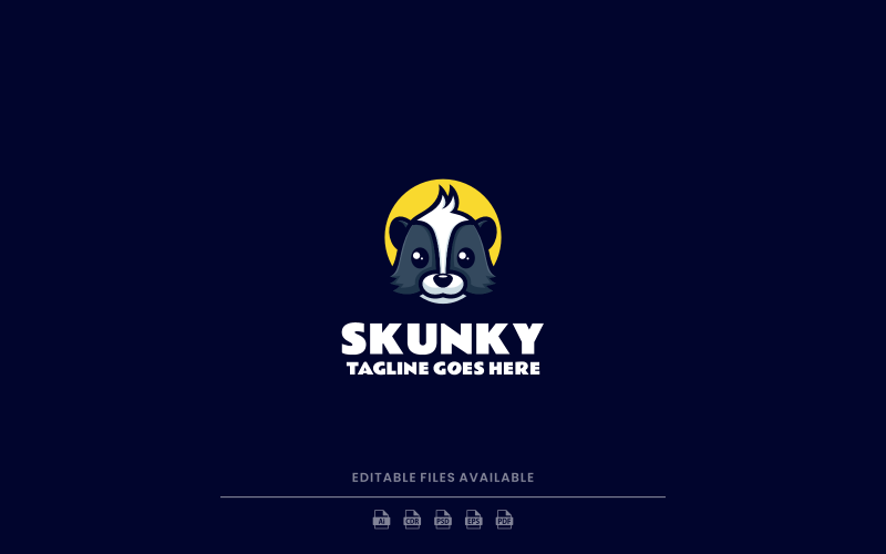 Logo de mascotte simple de Skunky