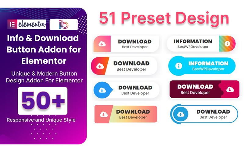 Pulsante Info e download Plugin WordPress per Elementor