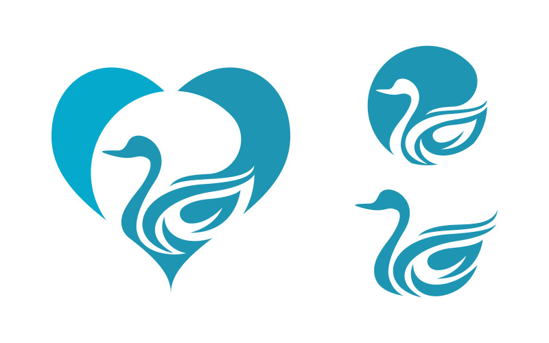Swan Beauty Logo Icon Шаблон ілюстрації дизайну v.8