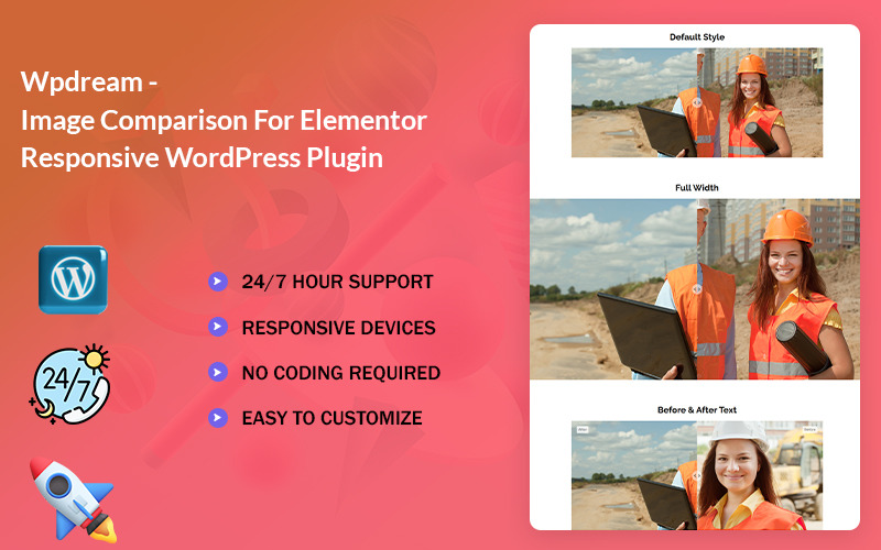 Wpdream - Elementor WordPress 插件的图像比较