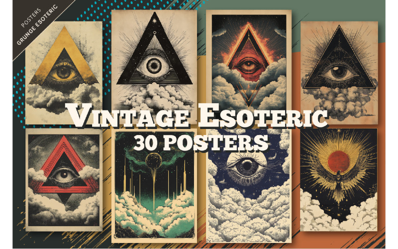 Vintage esoteriska affischer. Mystik.