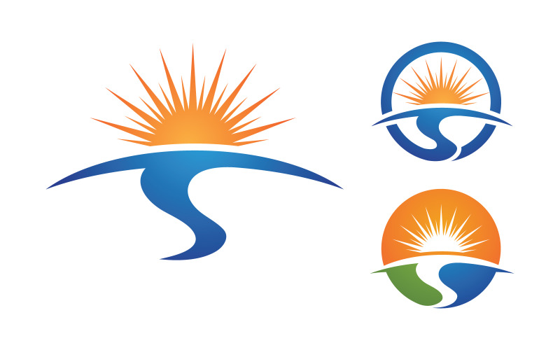 Modèle d'icône d'illustration vectorielle de logo de rayon de soleil v.12