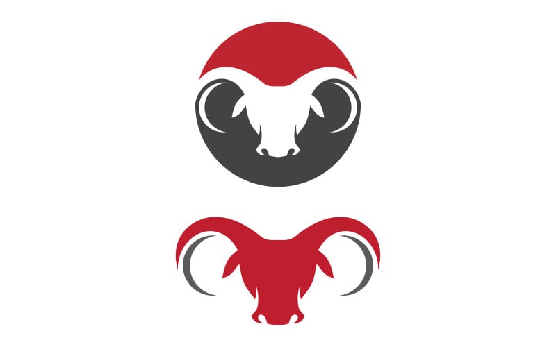 Modèle de conception d'icône vectorielle de logo de corne de Taureau v.32