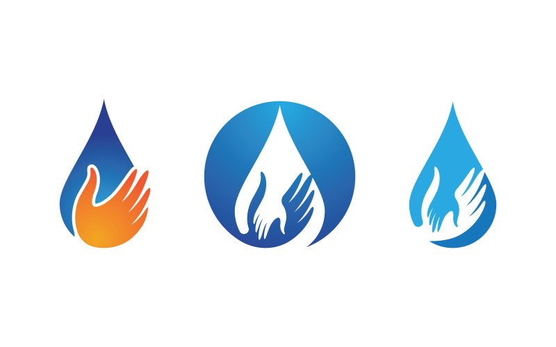 Illustrazione vettoriale del modello di logo idraulico a goccia d'acqua vv.55