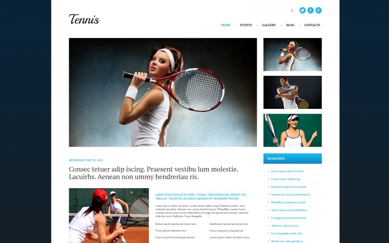 Адаптивная тема WordPress для тенниса