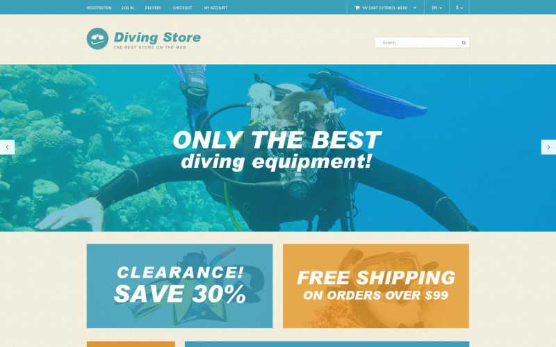 Diving PSD Template