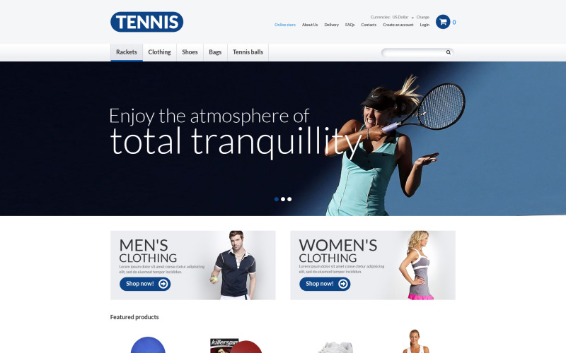 Modelo de Tennis VirtueMart