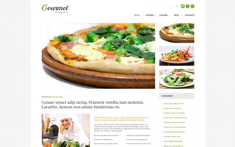 Tema WordPress reattivo per cucinare