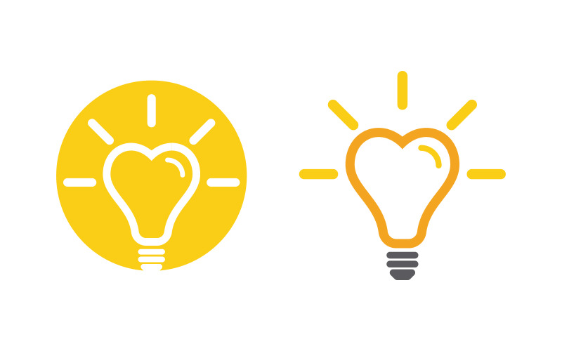 Ikona żarówki symbol logo ilustracja projekt v.4