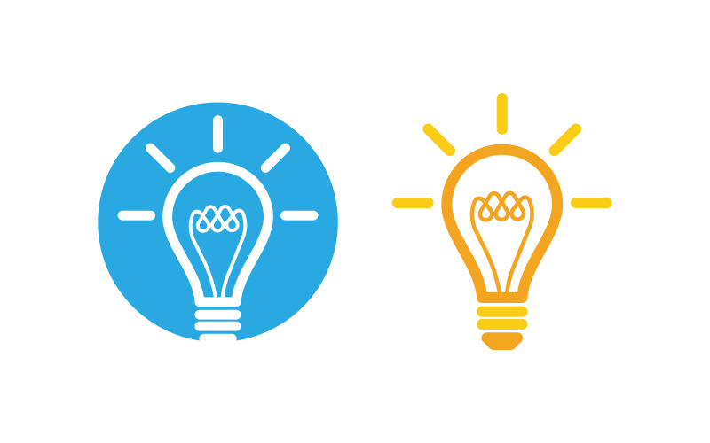 Lampadina icona simbolo logo design illustrazione v.1