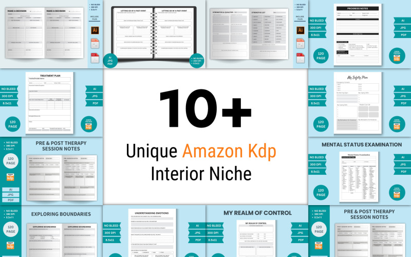 Más de 10 diseños de interiores exclusivos de Amazon KDP