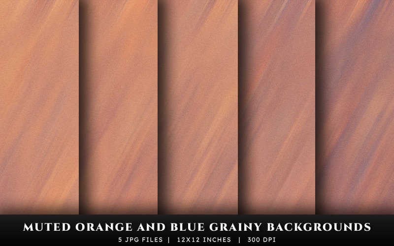 Gedämpfte orange und blaue körnige Texturhintergründe