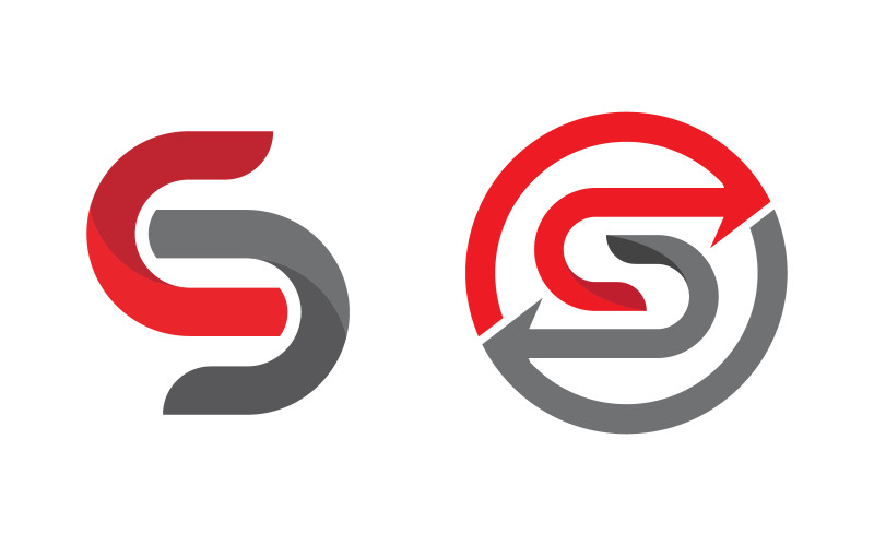 Modèle vectoriel de conception de logo de lettre S d'entreprise vv.37