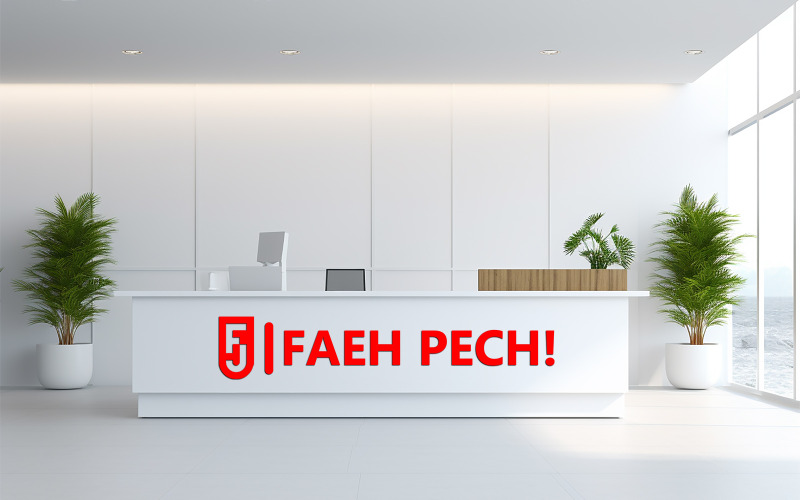 Büro-Schreibtisch-Logo-Modell | Logo-Modell