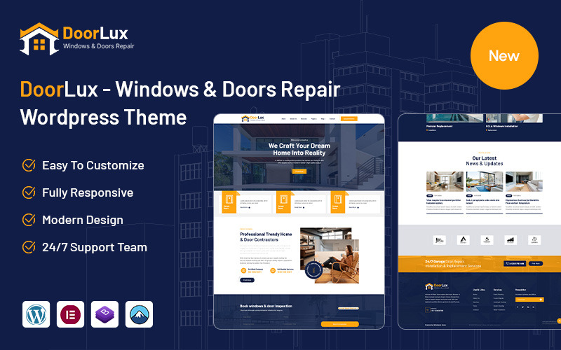Doorlux – Thème WordPress pour l'entretien des portes et fenêtres