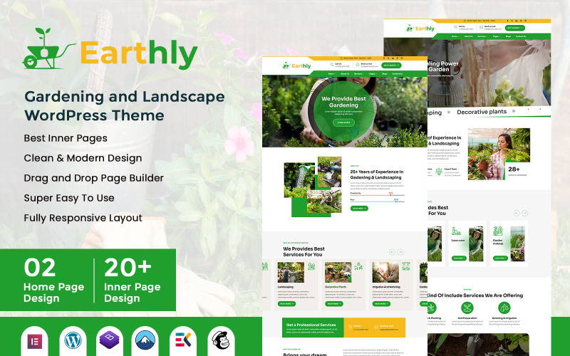 Earthly - WordPress-thema voor tuinieren en landschap