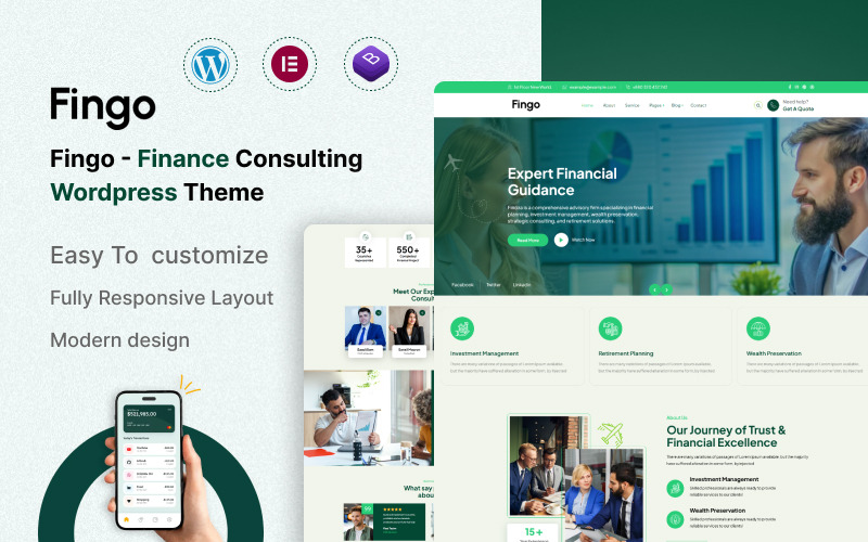 Fingo - Finanční poradenství Wordpress Téma