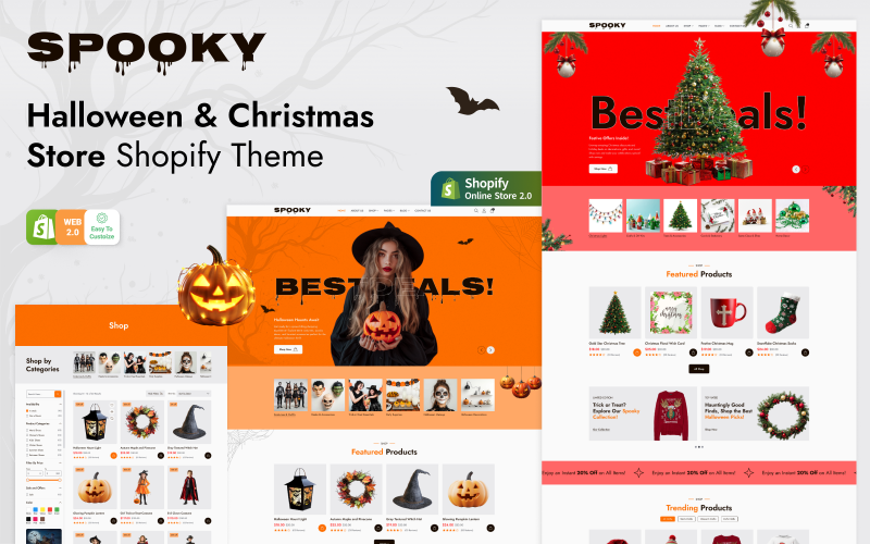 Gruselig: Mehrzweck-Responsives Shopify-Theme für Halloween und Weihnachten