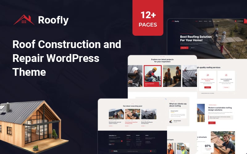 Roofly – Thème WordPress Elementor pour services de toiture
