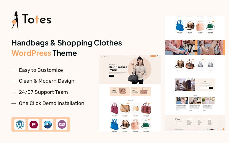 Totes – Kabelky a nákupní oblečení Téma WordPress
