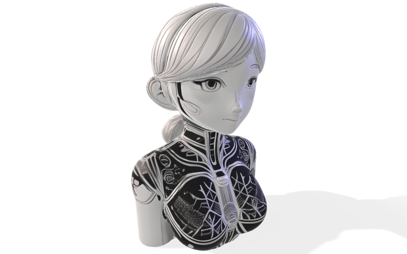 Cybernetisch FeMuse Buste 3D-model