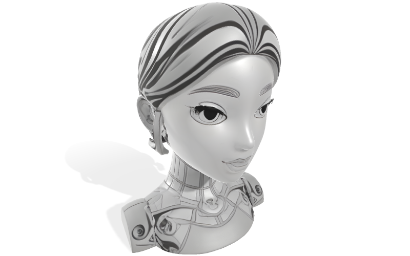 Futuristisches Roboter-Muse-3D-Modell