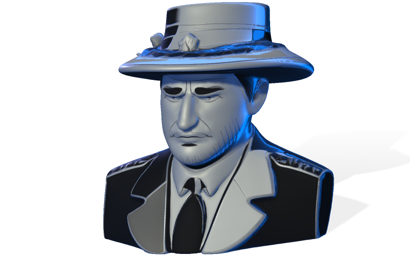 3D модель бюста детектива нуара