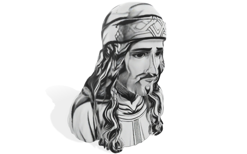 3D model poprsí v róbě