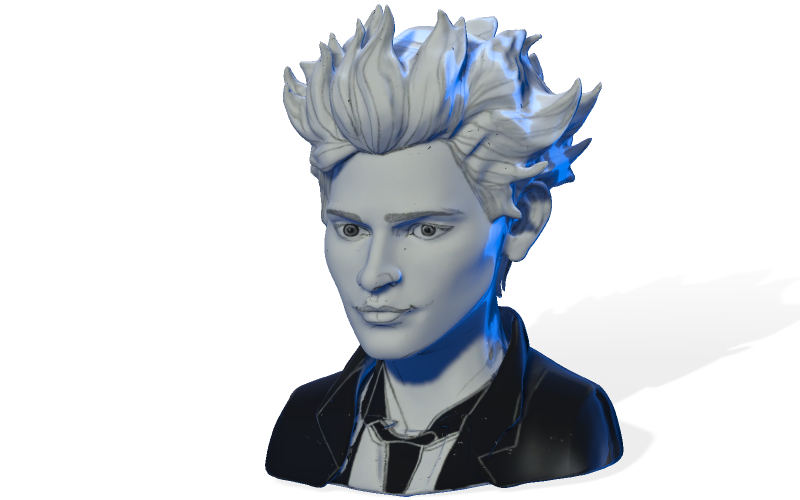 Lichtgevend Punk Buste 3D Model