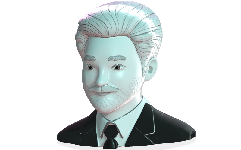 Modèle 3D de buste de gentleman moderne