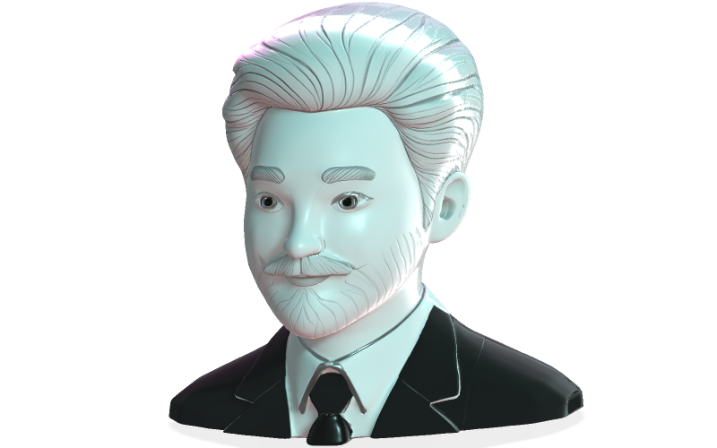 Modello 3D di busto di gentiluomo moderno