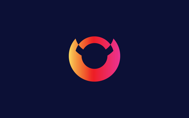 Modello di progettazione del logo della lettera O del mostro