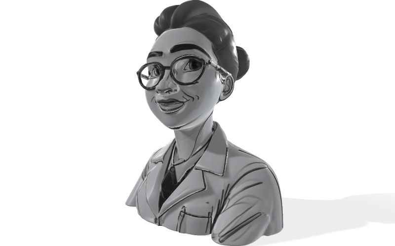 Profesionální 3D model sochy poprsí