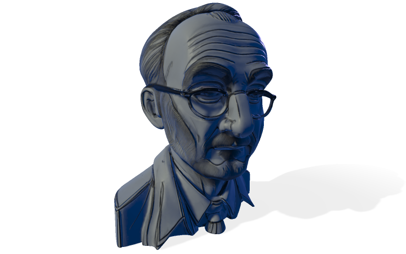 Reflexní 3D model Busta Scholar Free