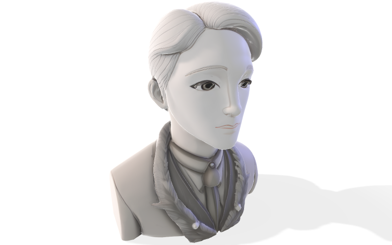 Verfijnd Gentleman Buste 3D Model
