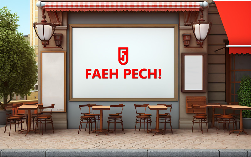 Maqueta de fachada de restaurante | Maqueta de logotipo de fachada de tienda