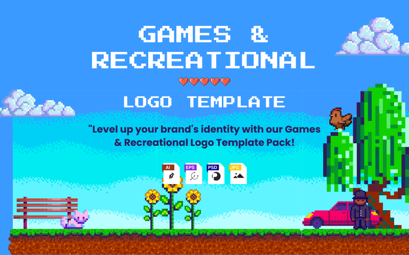 Modelo de logotipo de jogos e recreação