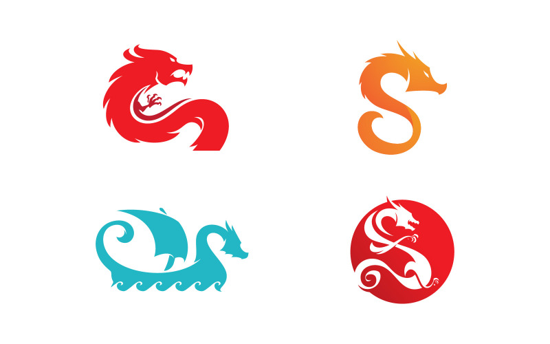 Dragon vector icon ilustrace design loga šablona V20