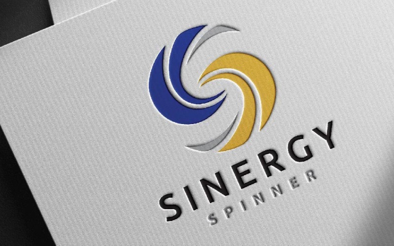 S bokstav alfabetet första affärssynergi spinner dynamisk abstrakt logotyp mall