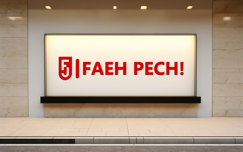 Makieta logo na białej tablicy | makieta logo na tablicy | makieta ścienna